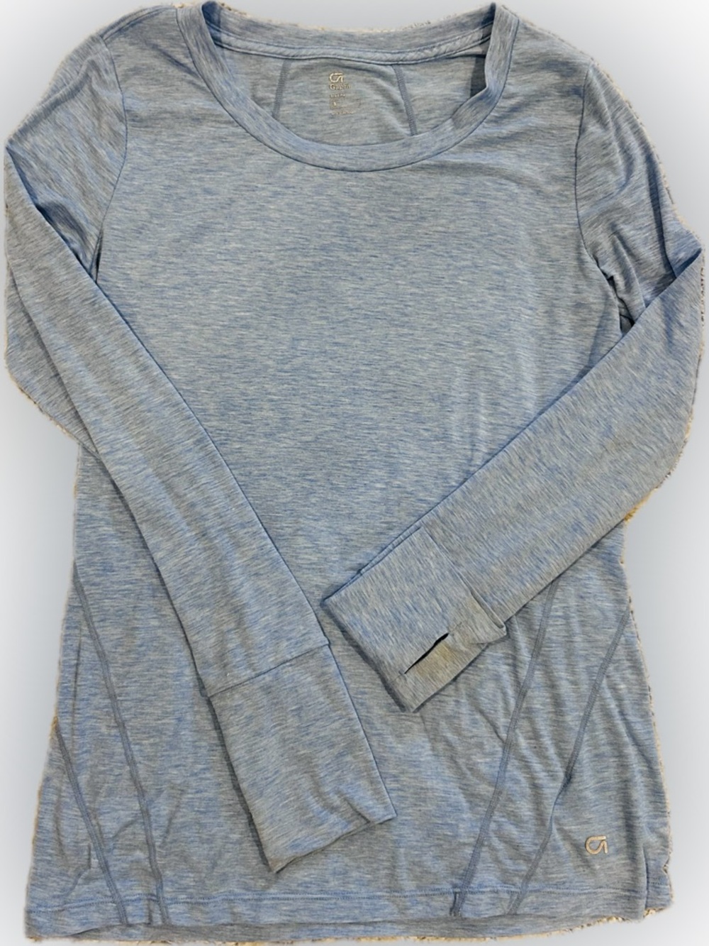 GAP Fit Breathe Heather Light Blue Long-Sleeve Tee